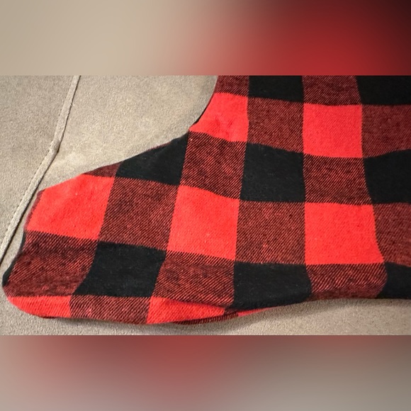 Eddie Bauer Plaid Christmas Stocking Holiday Decor Sherpa Fleece Trim 11X16 - Picture 5 of 16
